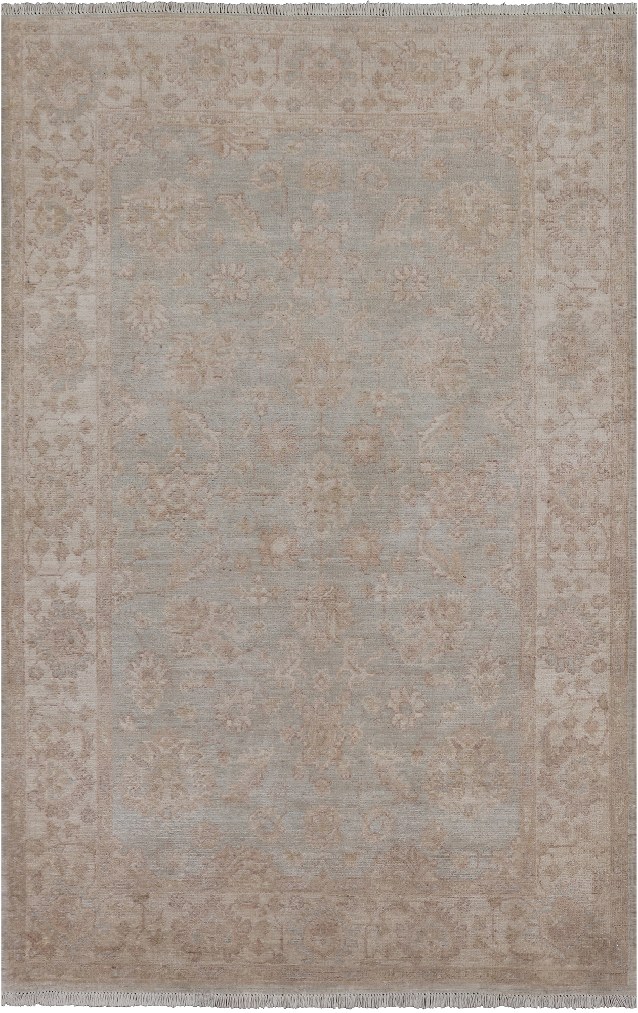 Turkish Oushak Hand Knotted Wool Rug - 4' 1" X 6' 3"