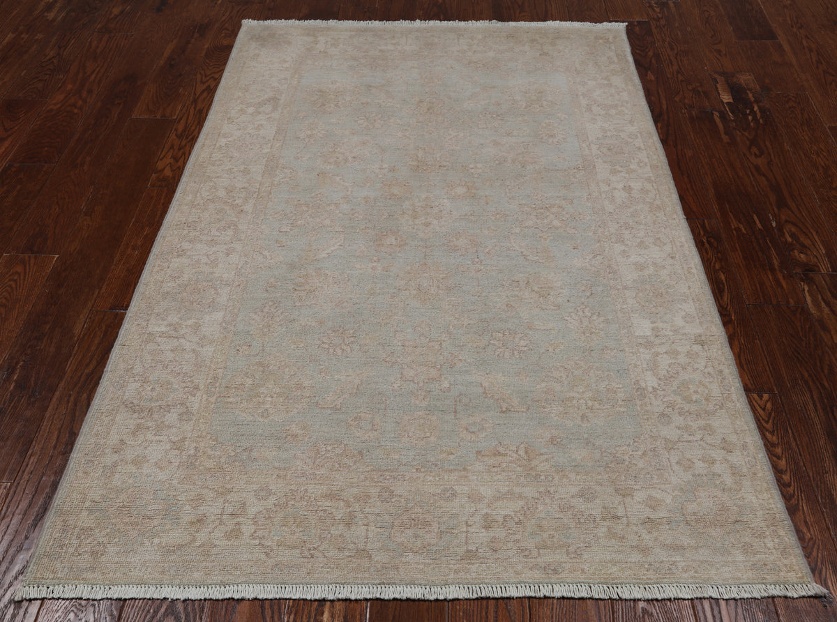 Turkish Oushak Hand Knotted Wool Rug - 4' 1" X 6' 3"