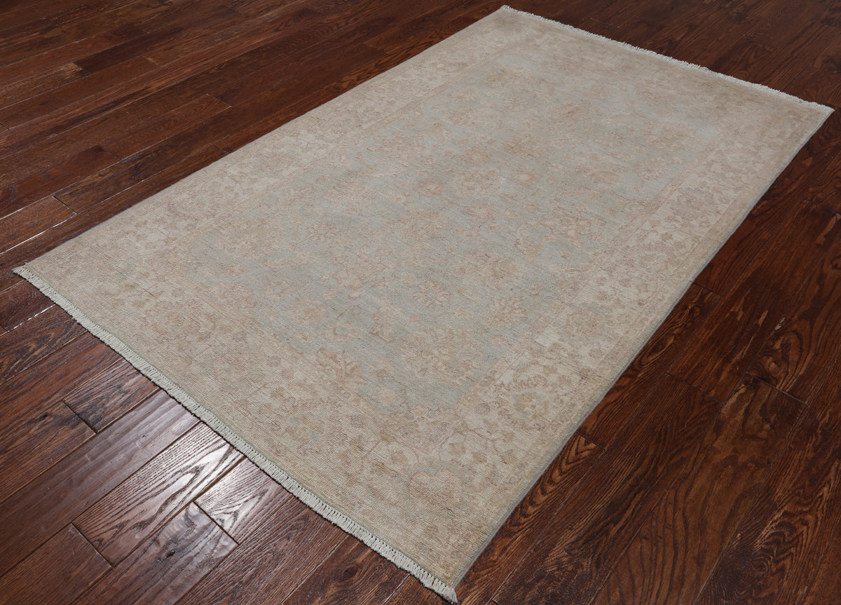 Turkish Oushak Hand Knotted Wool Rug - 4' 1" X 6' 3"