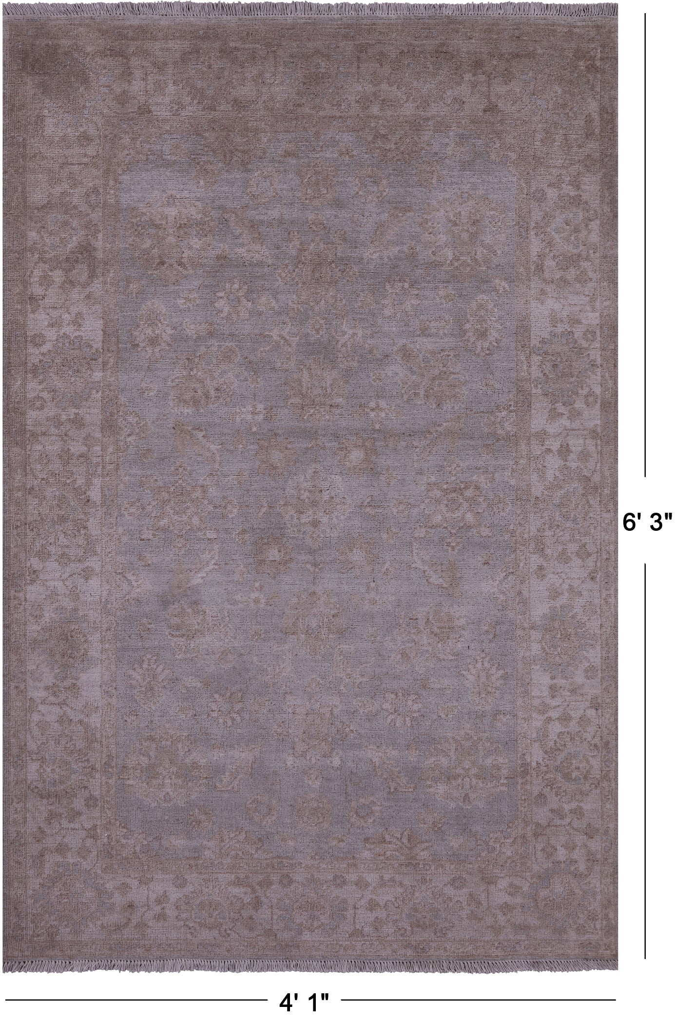 Turkish Oushak Hand Knotted Wool Rug - 4' 1" X 6' 3" - Golden Nile