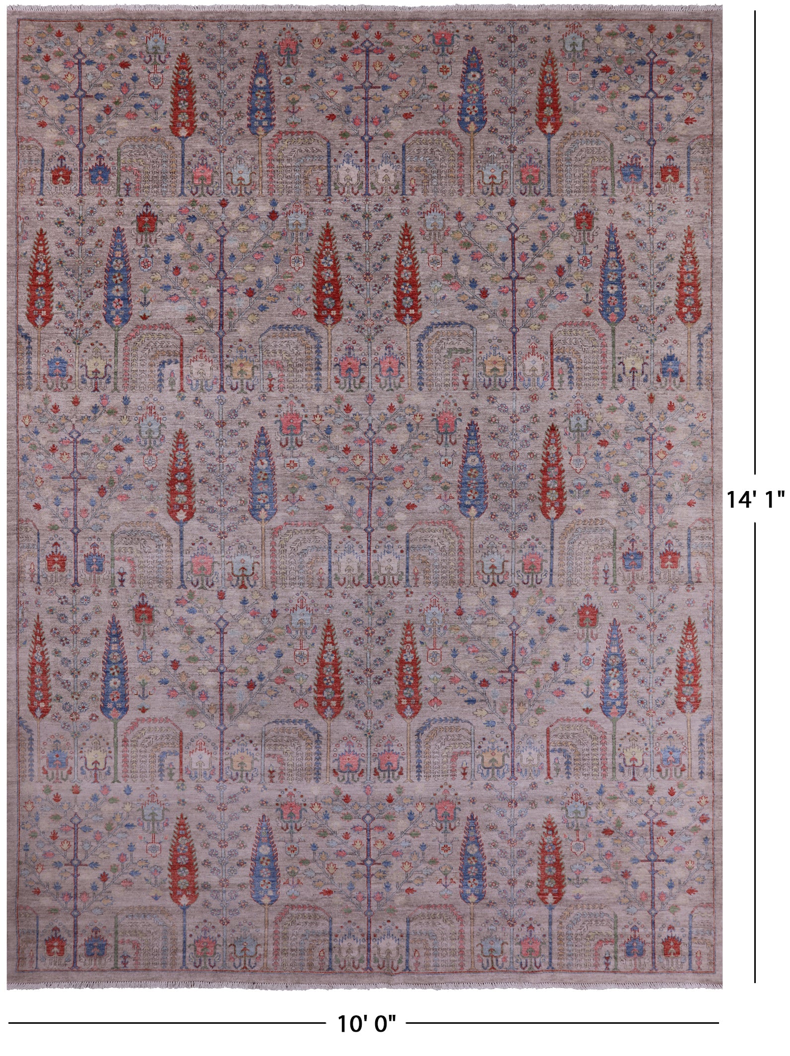 Persian Ziegler Hand Knotted Wool Rug - 10' 0" X 14' 1" - Golden Nile