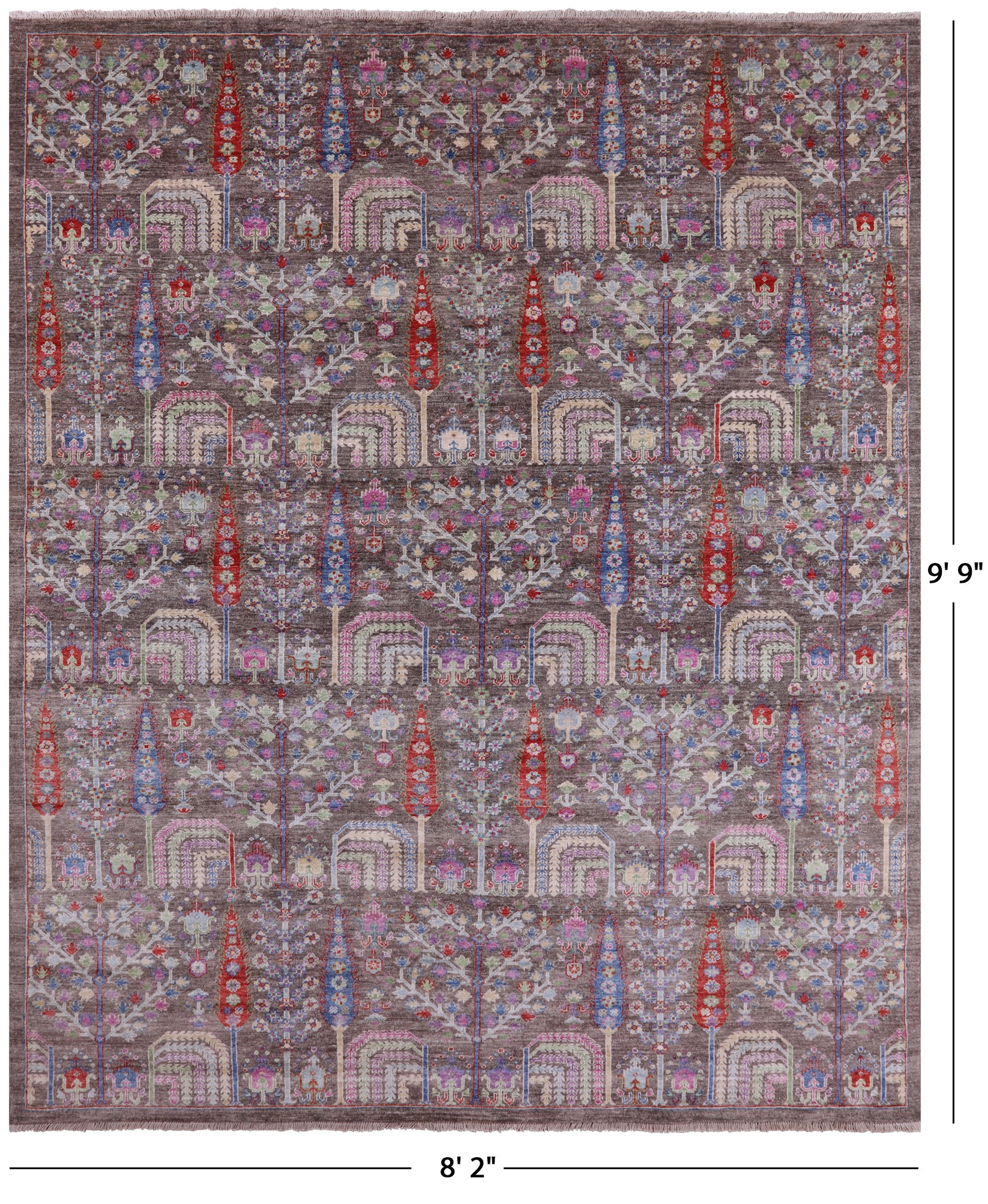 Persian Ziegler Hand Knotted Wool Rug - 8' 2" X 9' 9" - Golden Nile