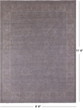 Grey Turkish Oushak Hand Knotted Wool Rug - 8' 8" X 11' 9" - Golden Nile