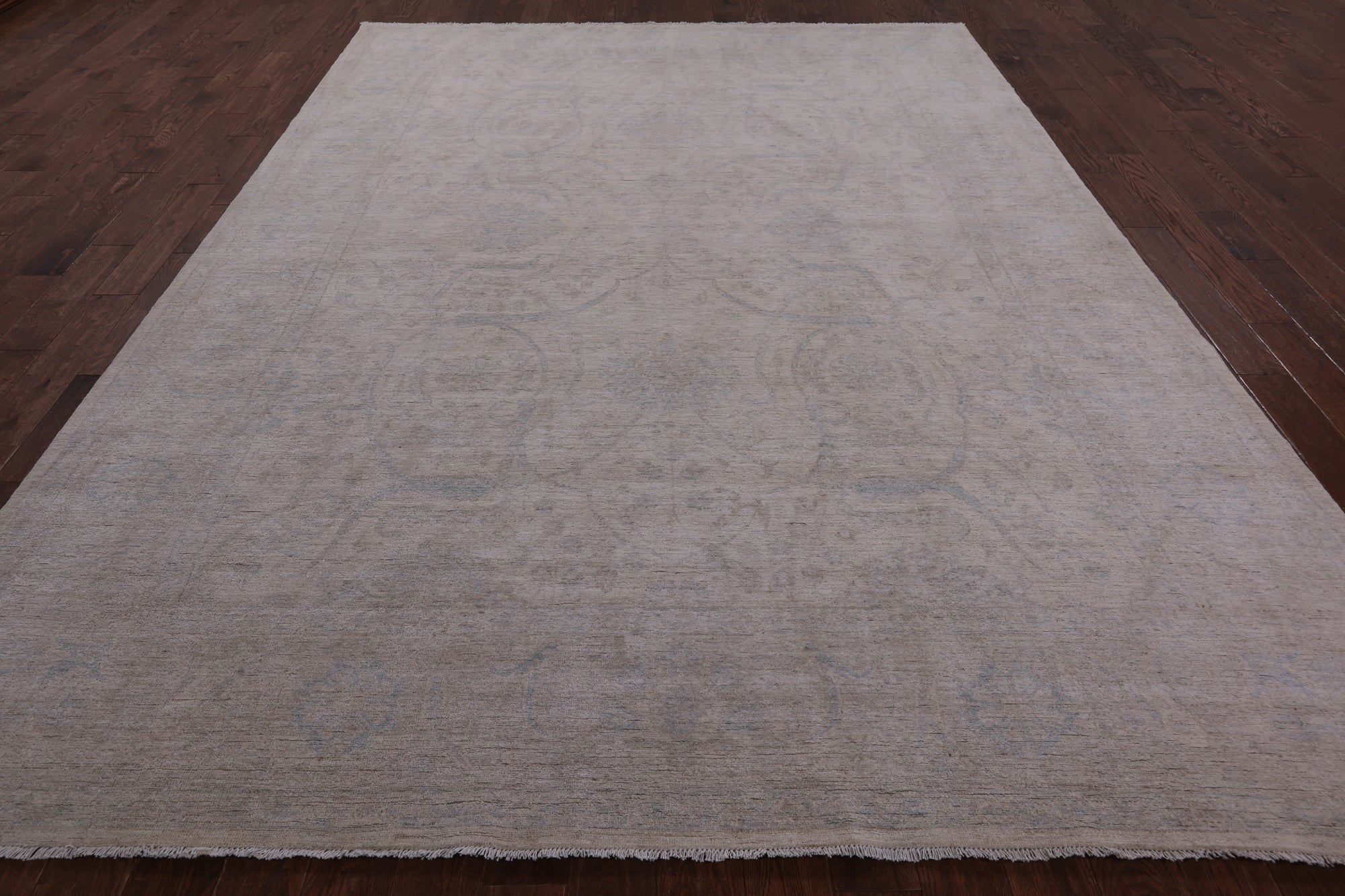 Ivory Turkish Oushak Hand Knotted Wool Rug - 8' 11" X 11' 9" - Golden Nile