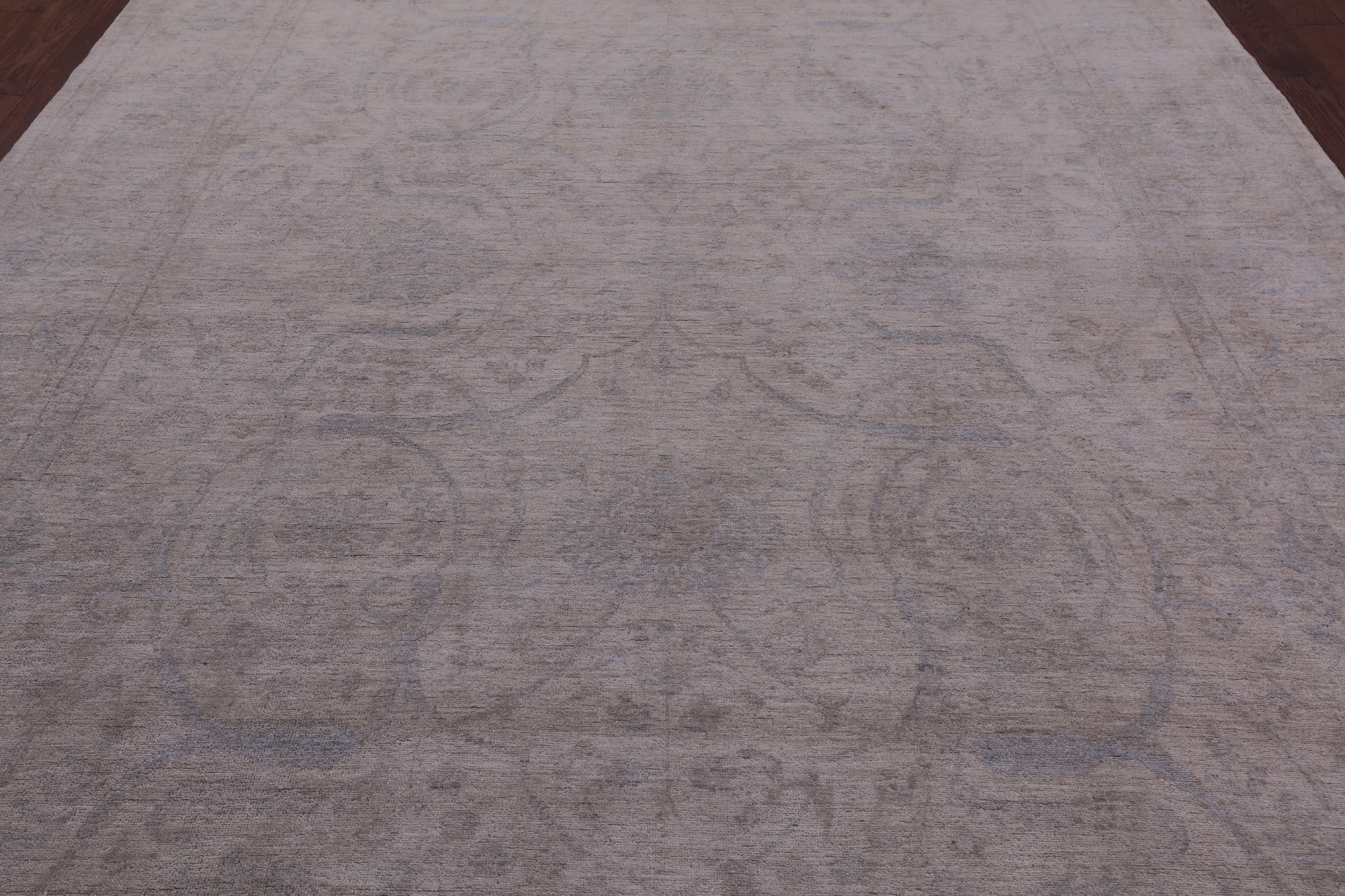 Ivory Turkish Oushak Hand Knotted Wool Rug - 8' 11" X 11' 9" - Golden Nile