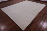 Ivory Turkish Oushak Hand Knotted Wool Rug - 8' 11" X 11' 9" - Golden Nile