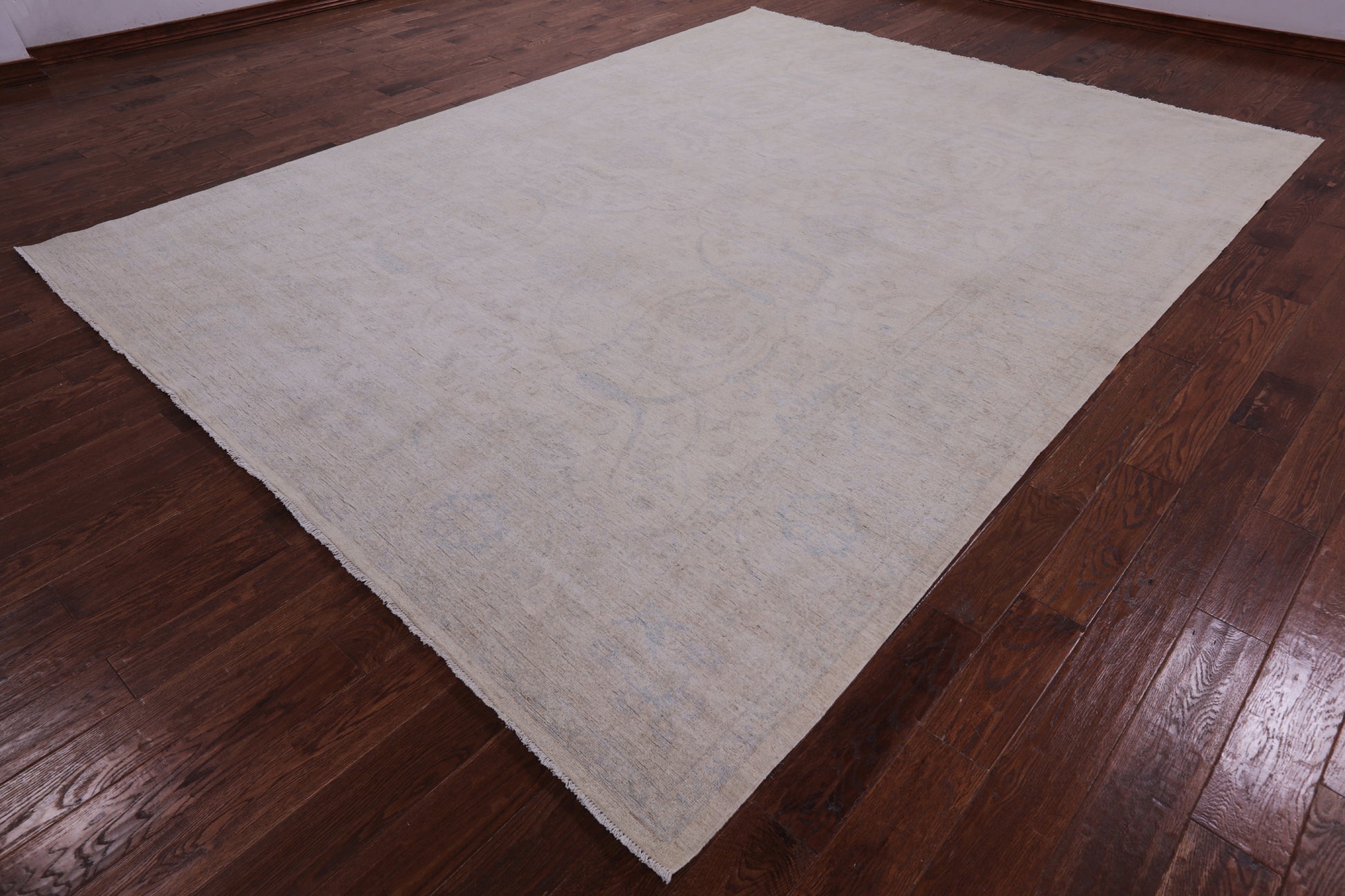 Ivory Turkish Oushak Hand Knotted Wool Rug - 8' 11" X 11' 9" - Golden Nile