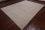Ivory Turkish Oushak Hand Knotted Wool Rug - 8' 11" X 11' 9"
