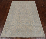 Ivory Turkish Oushak Handmade Wool Rug - 3' 10" X 5' 9"