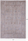 Ivory Turkish Oushak Hand Knotted Wool Rug - 4' 0" X 5' 9" - Golden Nile