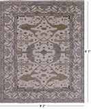 Ivory Turkish Oushak Hand Knotted Wool Rug - 8' 2" X 9' 7" - Golden Nile