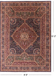 Blue Persian Tabriz Handmade Wool Rug - 8' 9" X 12' 2" - Golden Nile