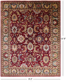 Red Persian Tabriz Handmade Wool Rug - 9' 2" X 12' 0" - Golden Nile