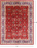 Red Persian Fine Serapi Hand Knotted Wool Rug - 8' 10" X 11' 10" - Golden Nile