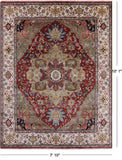 Rust Persian Fine Serapi Hand Knotted Wool Rug - 7' 10" X 10' 1" - Golden Nile