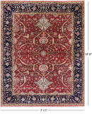 Red Persian Fine Serapi Hand Knotted Wool Rug - 7' 11" X 10' 0" - Golden Nile