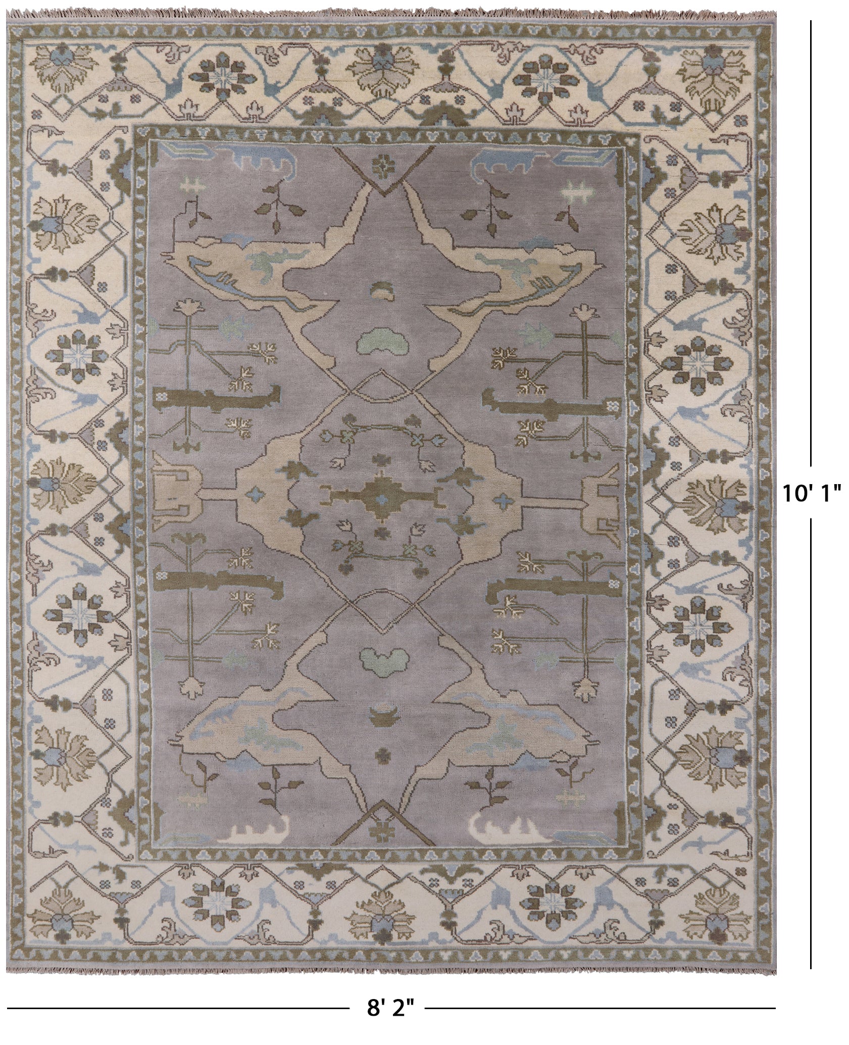Turkish Oushak Hand Knotted Wool Area Rug - 8' 2" X 10' 1" - Golden Nile