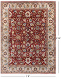Red Persian Fine Serapi Hand Knotted Wool Rug - 7' 8" X 9' 10" - Golden Nile
