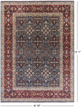 Blue Persian Fine Serapi Hand Knotted Wool Rug - 8' 10" X 12' 1" - Golden Nile