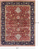 Red Persian Fine Serapi Hand Knotted Wool Rug - 9' 0" X 11' 11" - Golden Nile