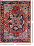 Rust Persian Fine Serapi Hand Knotted Wool Rug - 8' 9" X 12' 0" - Golden Nile