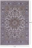 Ivory Persian Nain Hand Knotted Wool & Silk Rug - 6' 3" X 9' 4" - Golden Nile