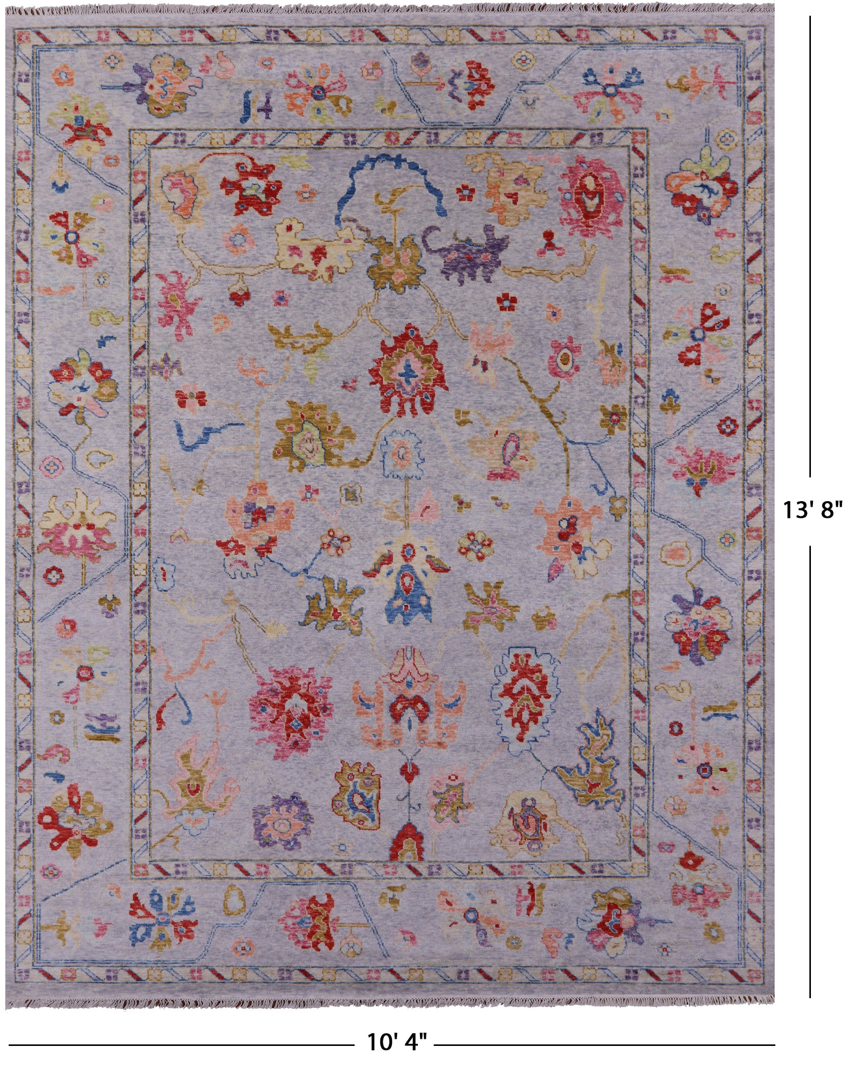 Grey Turkish Oushak Handmade Wool Rug - 10' 4" X 13' 8" - Golden Nile