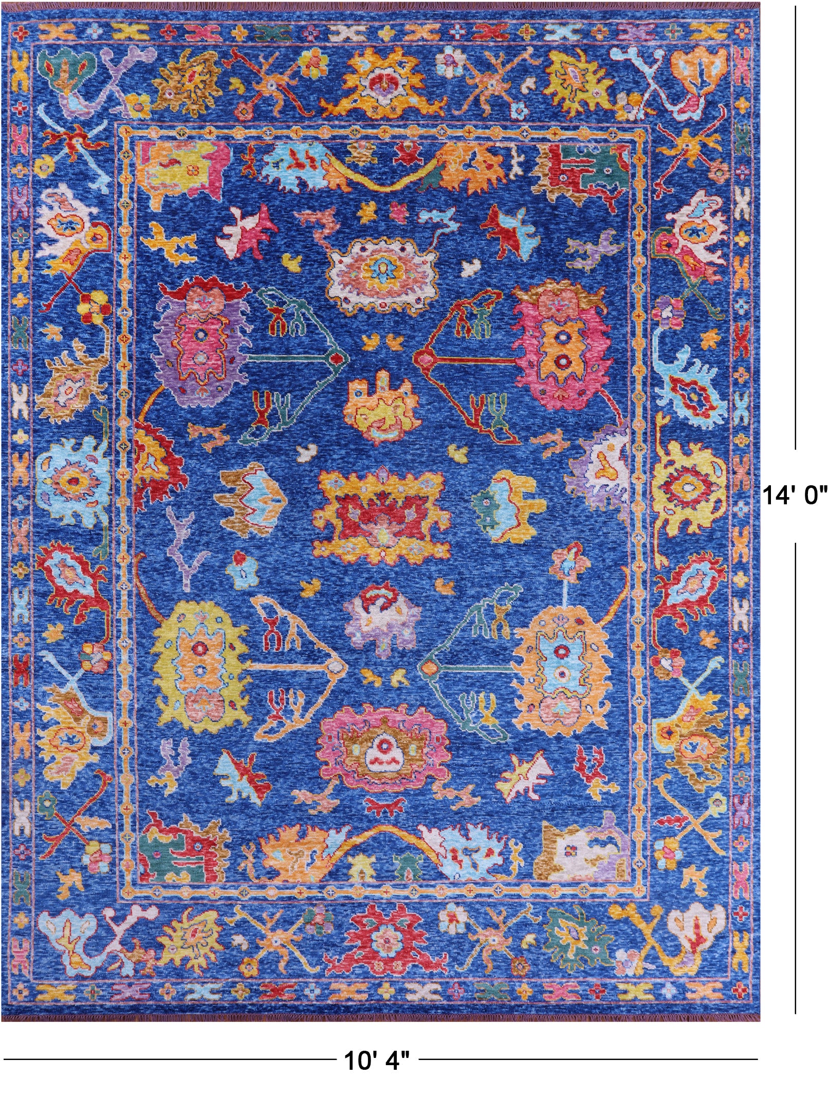 Blue Turkish Oushak Hand Knotted Wool Rug - 10' 4" X 14' 0" - Golden Nile