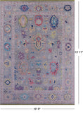 Grey Turkish Oushak Handmade Wool Rug - 10' 5" X 13' 11" - Golden Nile
