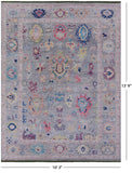 Grey Turkish Oushak Hand Knotted Wool Rug - 10' 3" X 13' 9" - Golden Nile