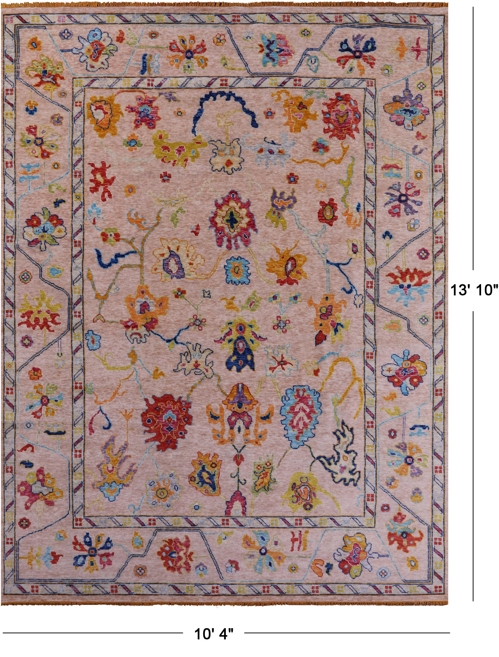 Turkish Oushak Hand Knotted Wool Rug - 10' 4" X 13' 10" - Golden Nile