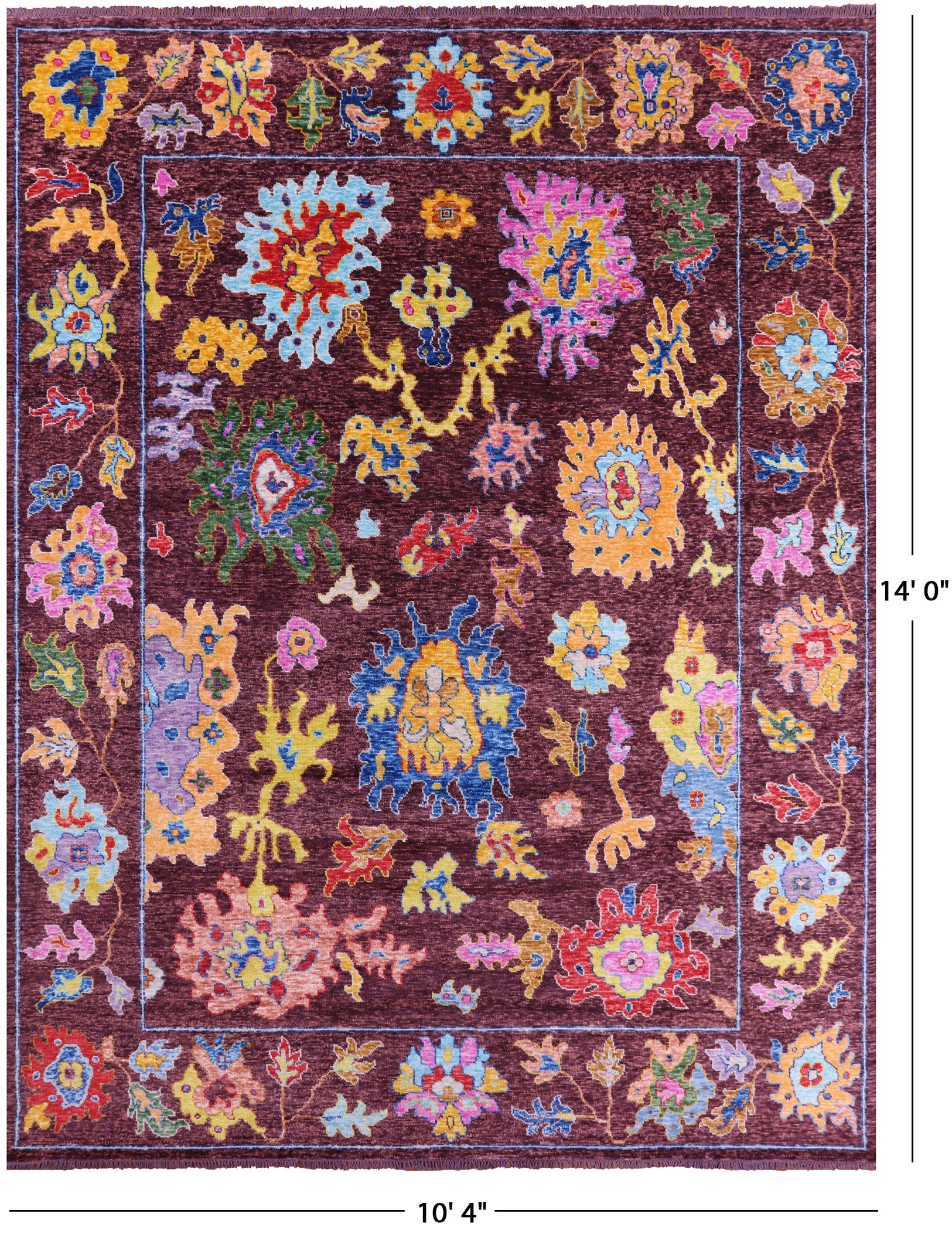 Turkish Oushak Hand Knotted Wool Rug - 10' 4" X 14' 0" - Golden Nile