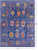 Blue Turkish Oushak Handmade Wool Rug - 9' 10" X 13' 9" - Golden Nile