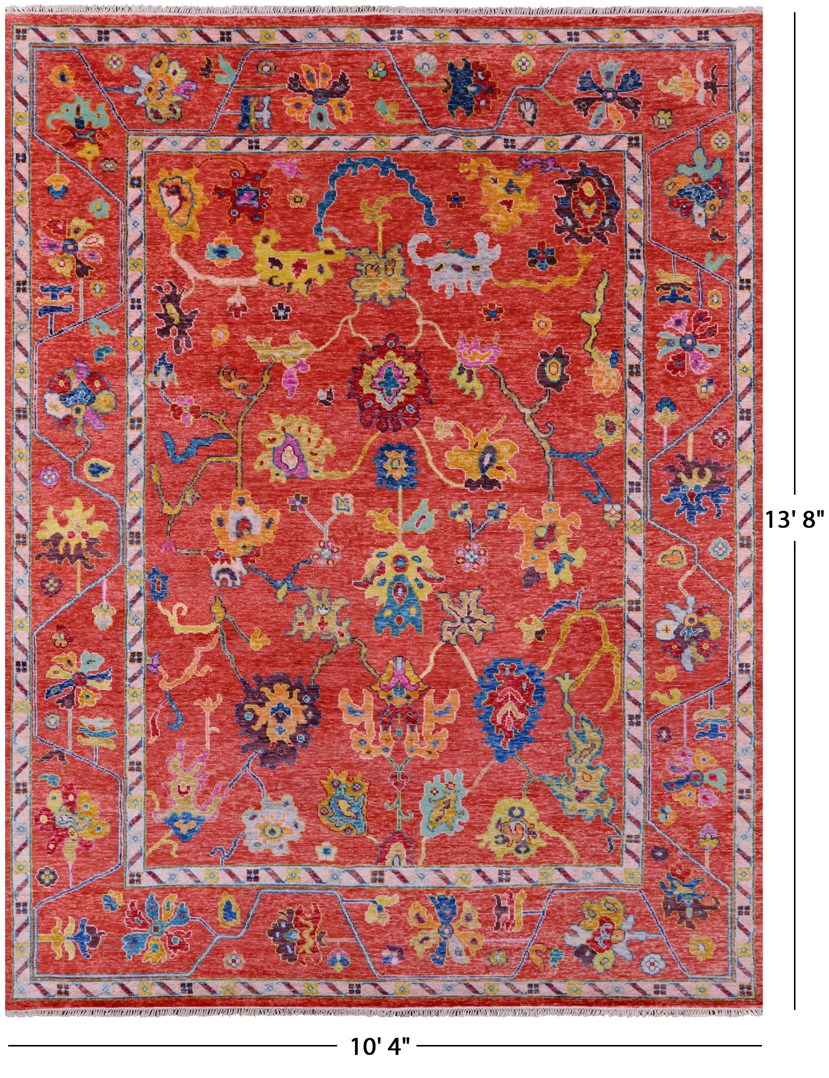 Turkish Oushak Hand Knotted Wool Rug - 10' 4" X 13' 8" - Golden Nile