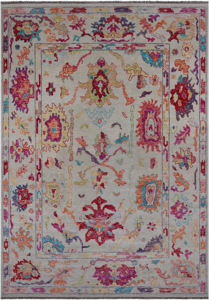 SUPER SALE Ivory Turkish Oushak Hand Knotted Wool Rug - 10' 0" X 14' 4"