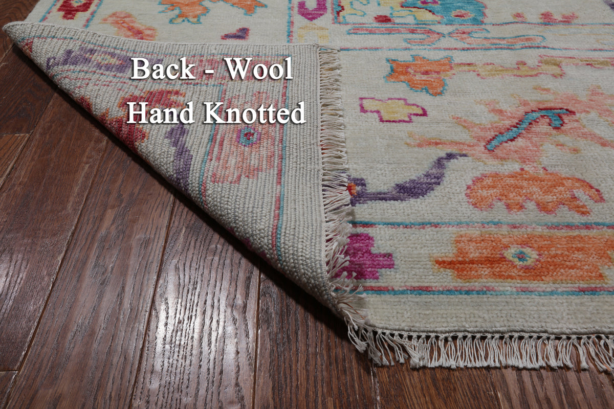 SUPER SALE Ivory Turkish Oushak Hand Knotted Wool Rug - 10' 0" X 14' 4"