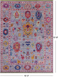 Grey Turkish Oushak Hand Knotted Wool Rug - 10' 3" X 13' 9" - Golden Nile