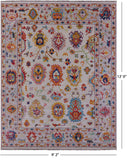 Ivory Turkish Oushak Hand Knotted Wool Rug - 9' 2" X 12' 0" - Golden Nile