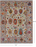 SUPER SALE Ivory Turkish Oushak Hand Knotted Wool Rug - 9' 2" X 12' 0"