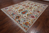 SUPER SALE Ivory Turkish Oushak Hand Knotted Wool Rug - 9' 2" X 12' 0"