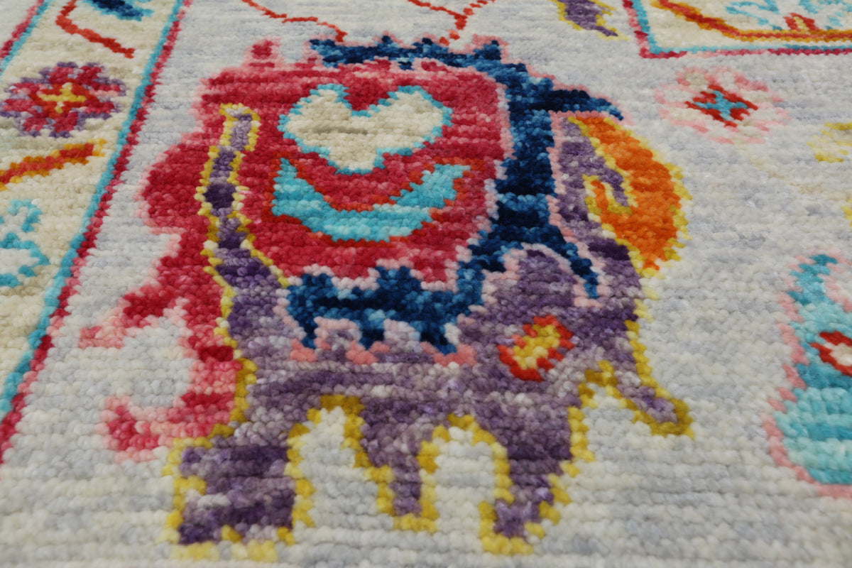 SUPER SALE Ivory Turkish Oushak Hand Knotted Wool Rug - 9' 2" X 12' 0"