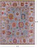 Turkish Oushak Hand Knotted Wool Rug - 9' 3" X 12' 2" - Golden Nile