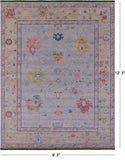 Grey Turkish Oushak Hand Knotted Wool Rug - 9' 3" X 12' 3" - Golden Nile