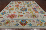 SUPER SALE Ivory Turkish Oushak Hand Knotted Wool Rug - 10' 2" X 13' 9"
