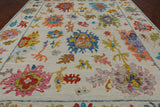 SUPER SALE Ivory Turkish Oushak Hand Knotted Wool Rug - 10' 2" X 13' 9"