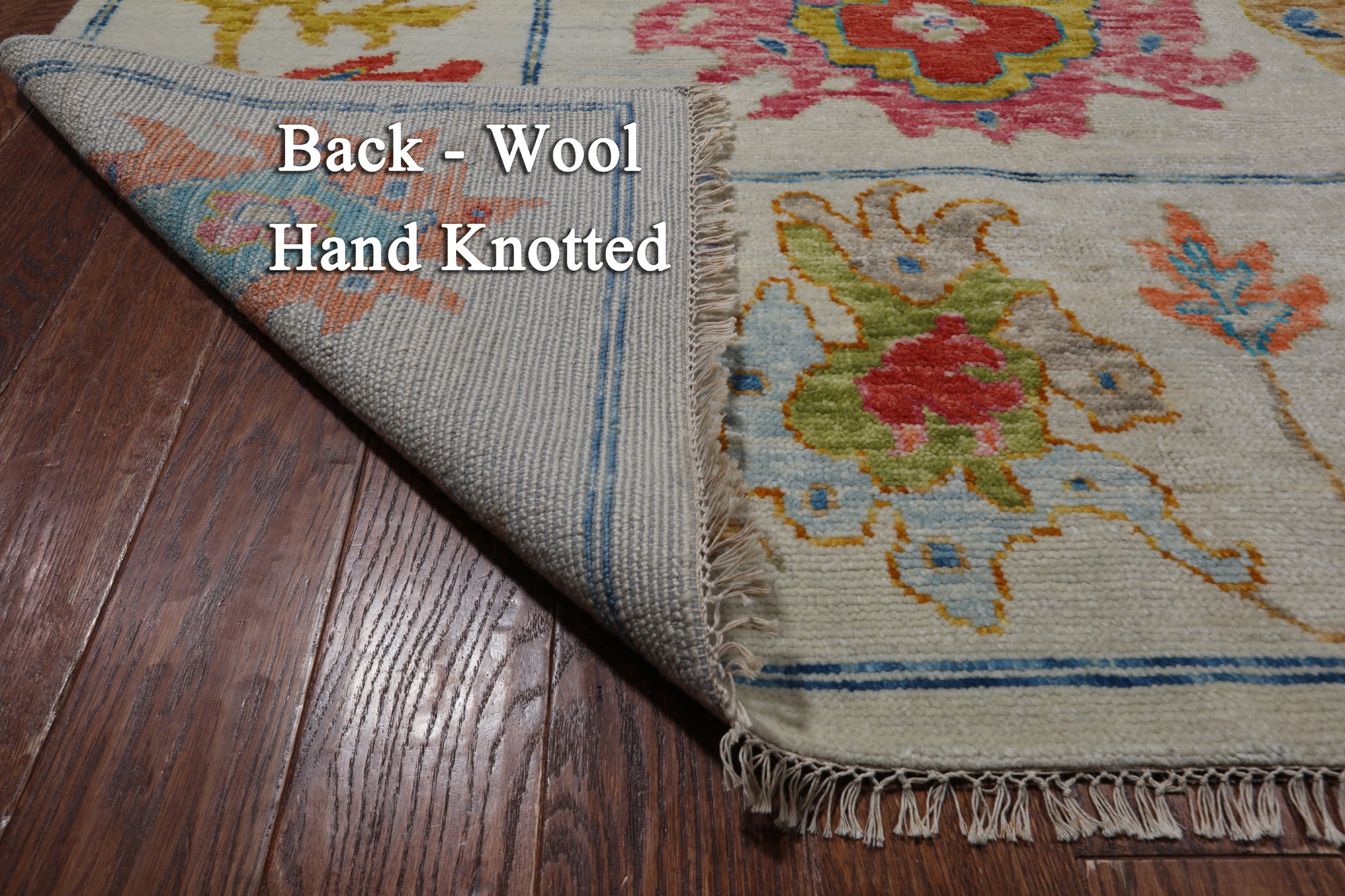SUPER SALE Ivory Turkish Oushak Hand Knotted Wool Rug - 10' 2" X 13' 9"