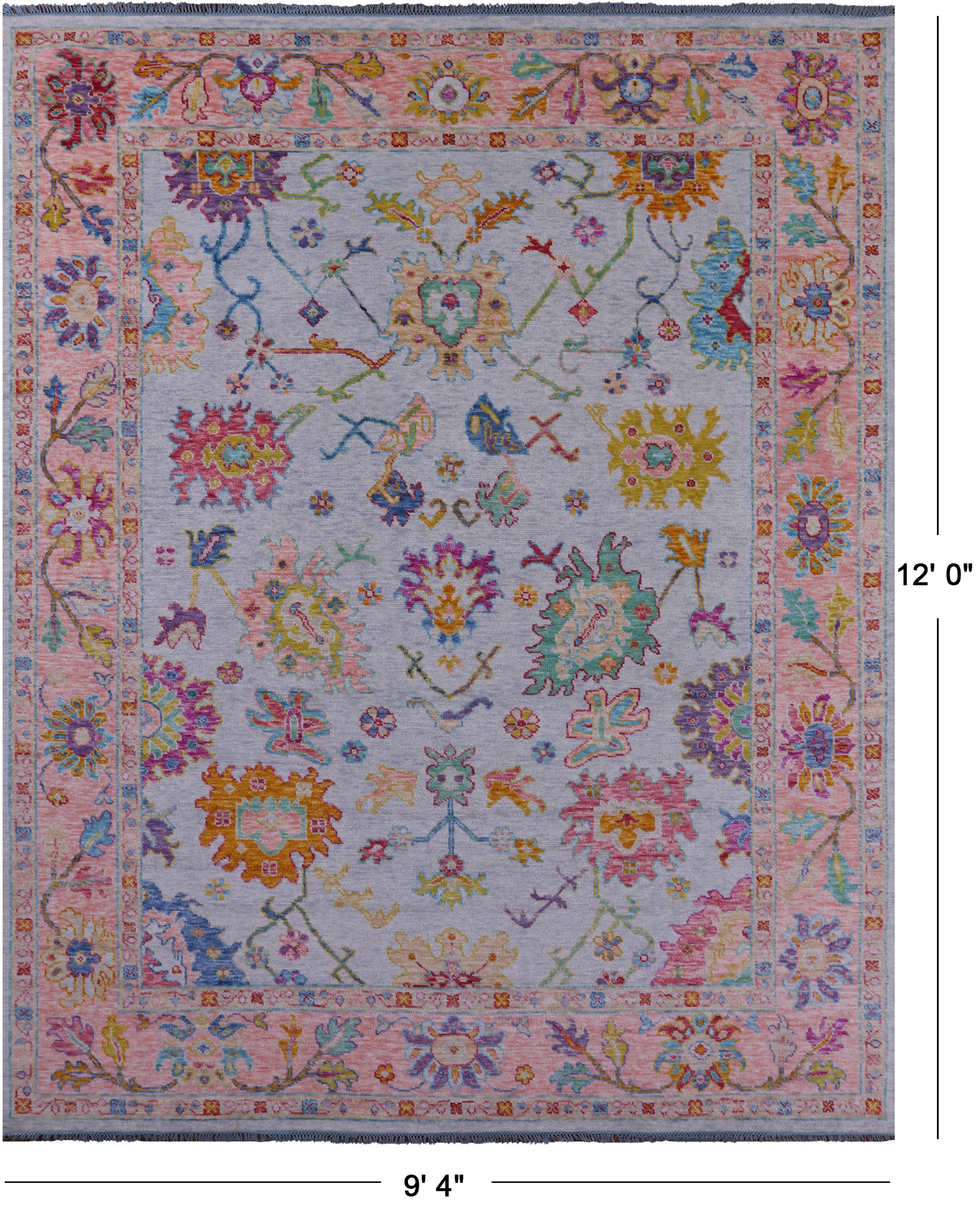 Turkish Oushak Handmade Wool Rug - 9' 4" X 12' 0" - Golden Nile