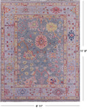 Grey Turkish Oushak Hand Knotted Wool Rug - 8' 11" X 11' 8" - Golden Nile