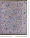 Silver Turkish Oushak Handmade Wool Rug - 9' 5" X 11' 11" - Golden Nile