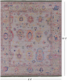 Ivory Turkish Oushak Hand-Knotted Wool Rug - 8' 4" X 10' 2" - Golden Nile